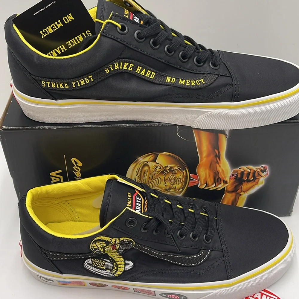 Vans Men’s Old Skool
Cobra Kai Black/Yellow/White 
VN0A3WKT05N
Sneakers - Picture 2 of 16